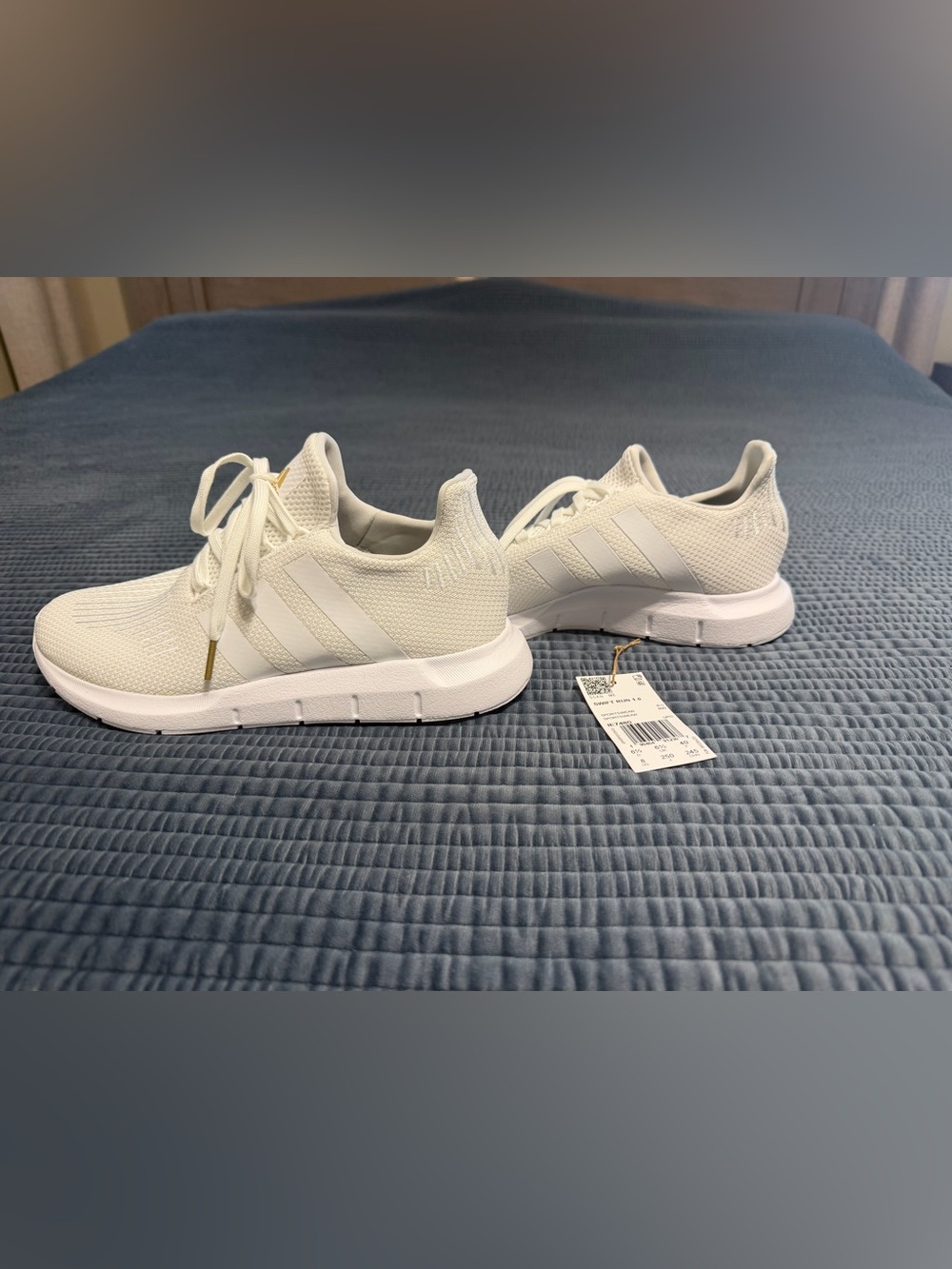 adidas Women’s White Knit Slip-On Athletic Sneakers